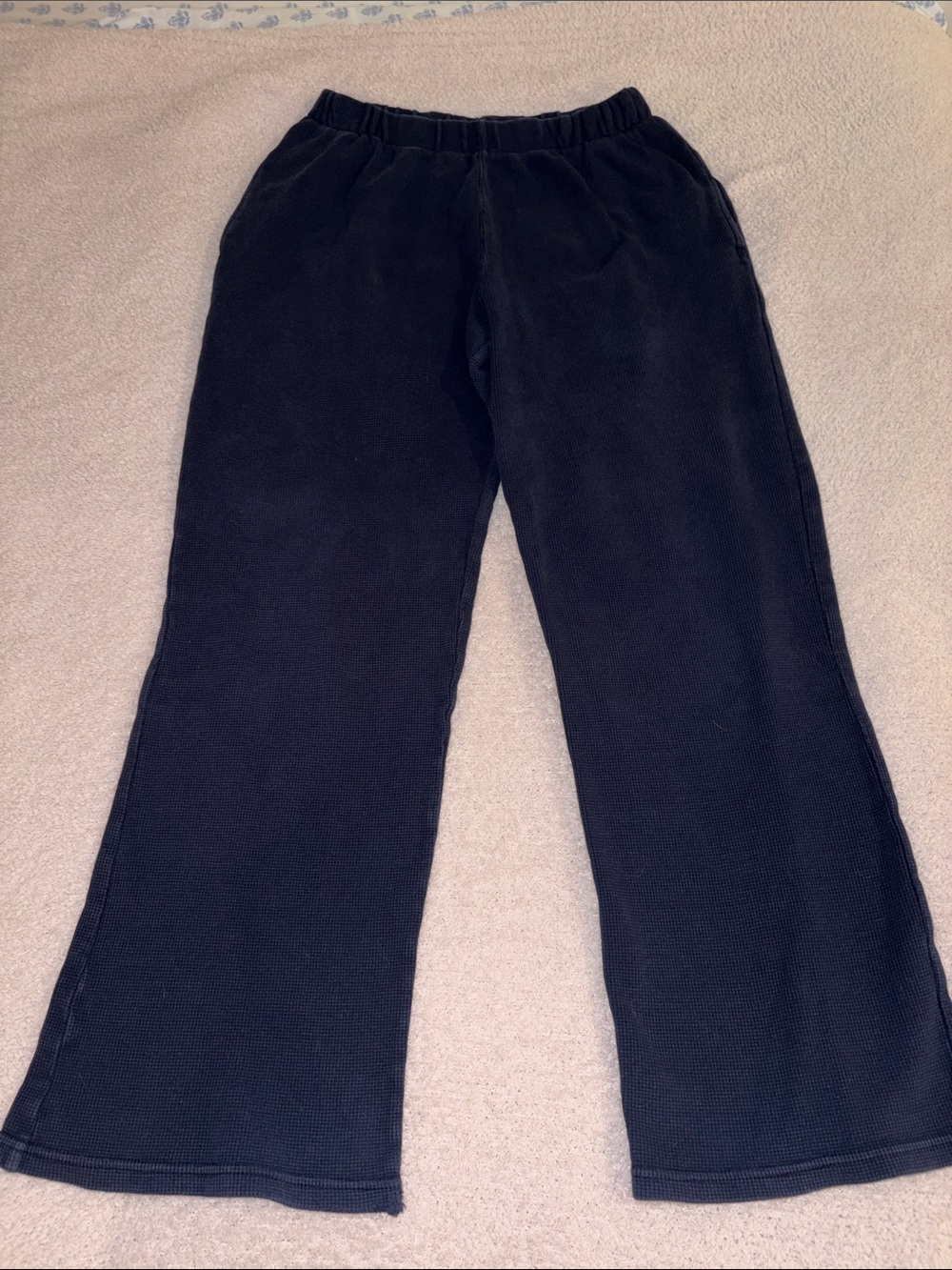 Brandy Melville Navy Waffle Knit Sweatpants